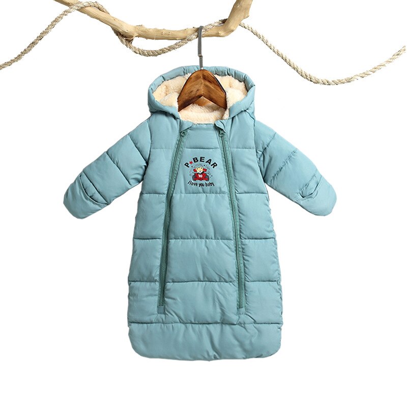 Dun & parkas hætte polyester materiale sne slid blå rød pink babytøj vinter overalls til børn