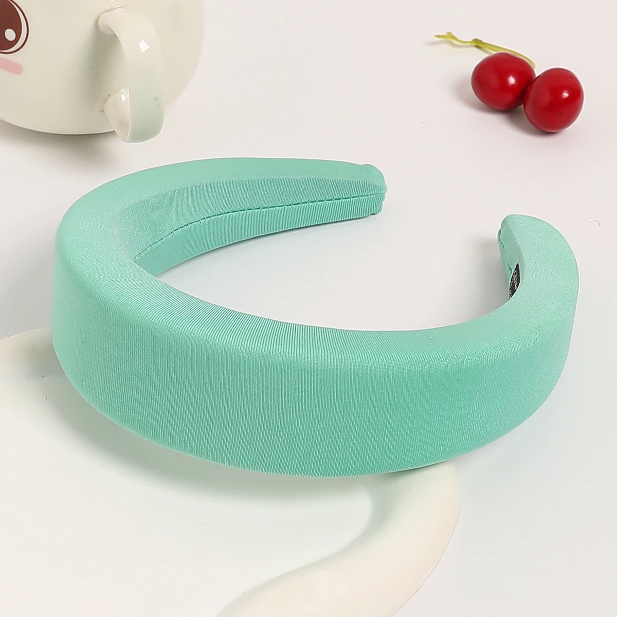 Nuevas diademas acolchadas de para mujer, diademas de bisel ancho, diadema gruesa antideslizante de esponja para niñas, accesorios para el cabello de: Rojo