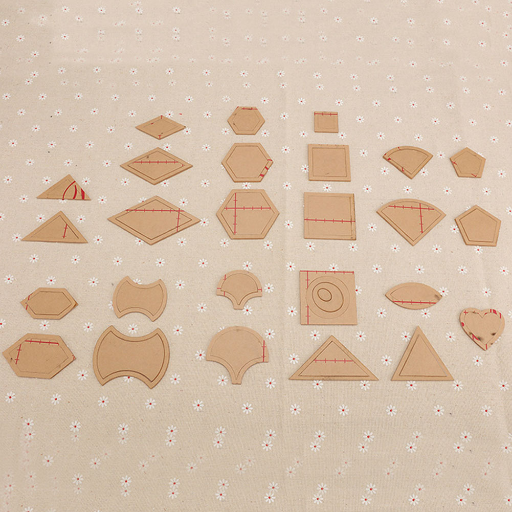 27 Set Kit Reusable Patchwork Templates Sewing Craft DIY Tool Accessories Handmade Stencils Quilting Transparent Acrylic Ruler