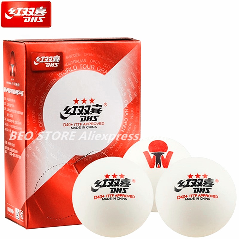 Dhs ténis de mesa ittf world visite t. t. Bola de 3 estrelas abs d40 + alta qualidade de plástico poli pingue-pongue, bolas de mesa