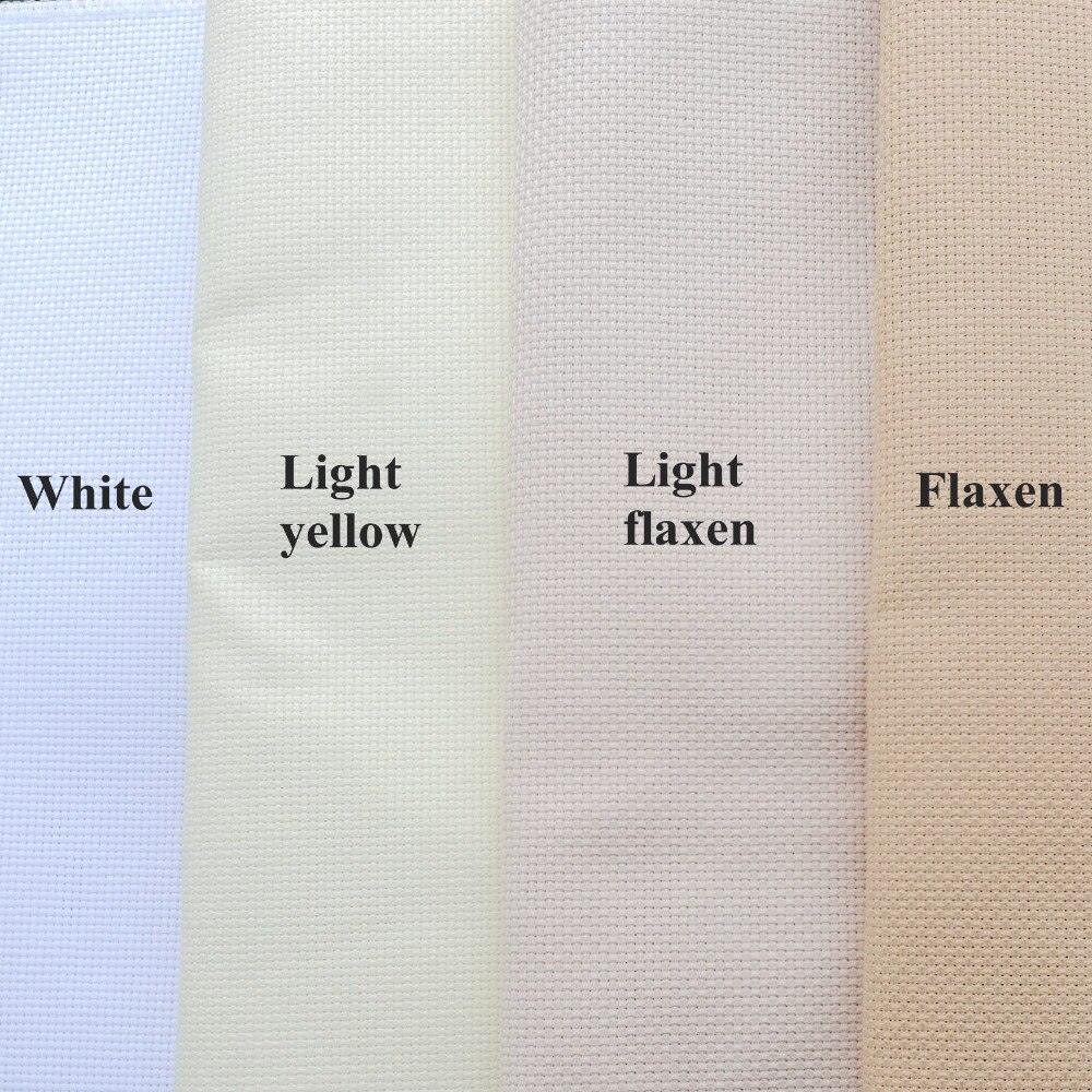 Light flaxen Beige light yellow Aida cloth 14ct cross stitch fabric ...