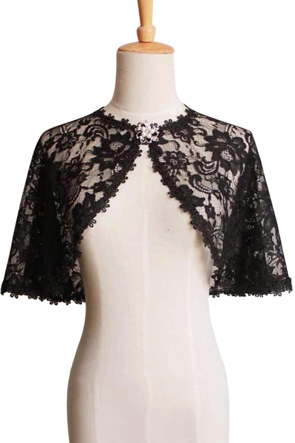 Sort blonde bryllup bolero skuldertræk brude sjal slå om jakke kvinder cape stole frakke mariage bride tilbehør: Rød