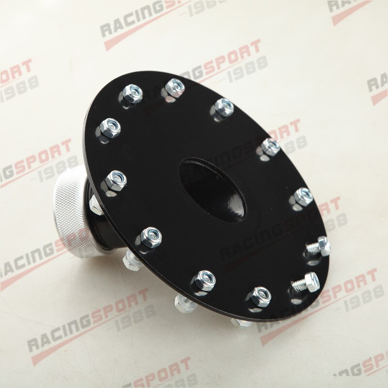 Billet Aluminum 45 Degree Fuel Cell Fast Fill Filler Neck 12 Bolt Flange Black