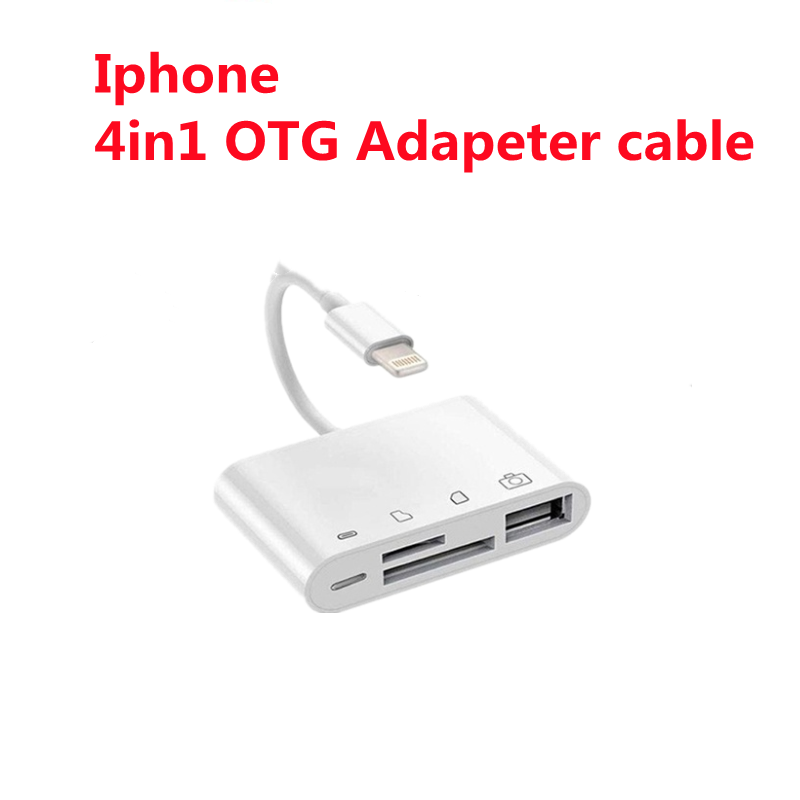 USB OTG Converter SD/TF Card Reader Adapter Lighting Plug Camera Card And Play Ata Converter For IPhone12/11Pro/XsMax/XR IPad: Red