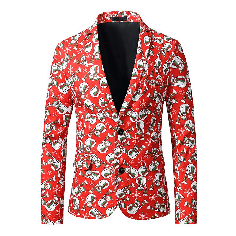 Rood thema kerstblazer heren casual enkelrijs heren pakblazers oversize amerikaanse maat xs -2xl: Kleur 04 / Borst 106cm