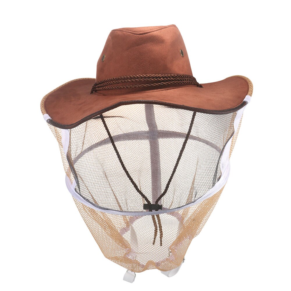 Apicultura sombrero apicultor vaquero de malla de gorro, máscara de cara completa contra mosquitera velo Protector facial apicultor suministros
