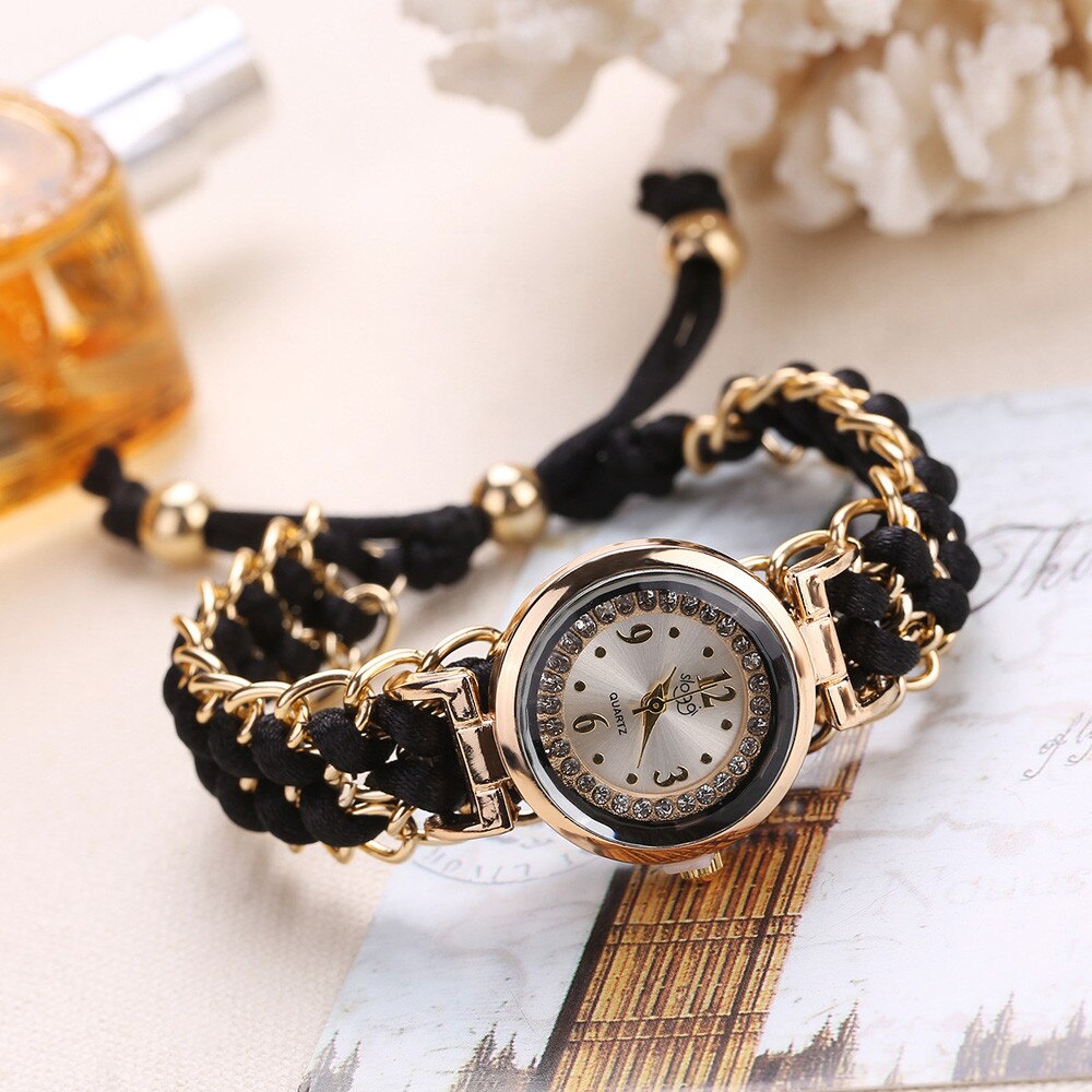 Vintage Women Knitting Rope Chain Winding Analog Quartz Movement Wrist Watch Bohemian Birthday часы женские: 1