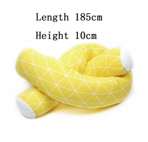 Newborn Baby Bed Splice Bumper Long Pillow Children Sleeping Anti-collision Bed Back Children Room Bumper Bedding Decoration: Yellow diamond