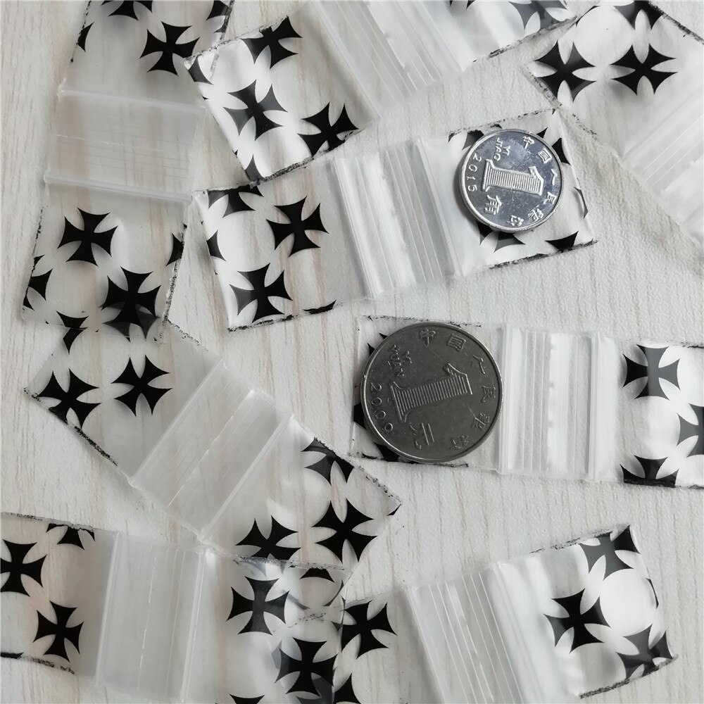 100 sztuk opakowanie strunowe wielokrotnego zamykania 1 &quot;X1&quot; kolorowe fioletowe mini torby z zamkiem błyskawicznym 5mil 1010 D030: cross