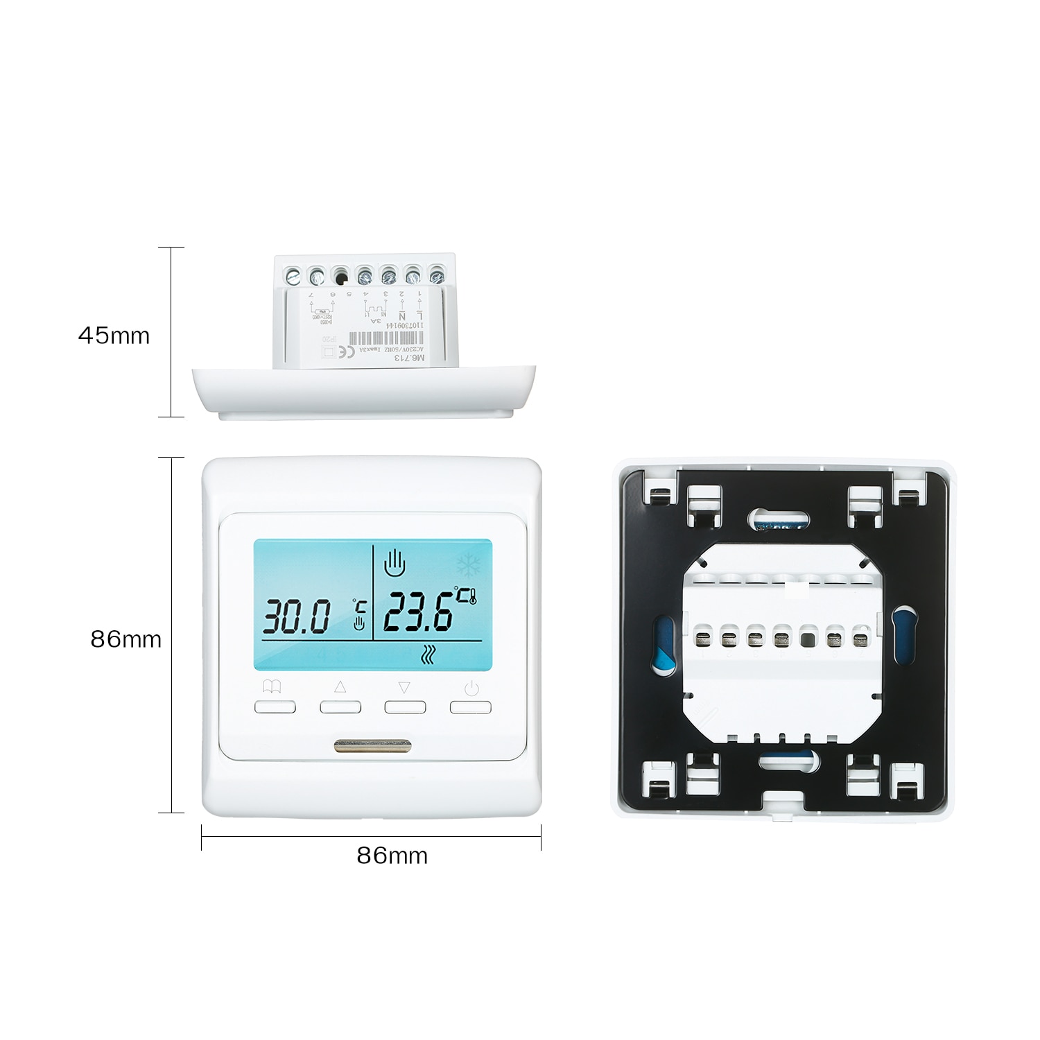 Programmable Smart Thermostat for Water Heating Turn On/Off Actuator Buit-in Sensor with Backlight Digital Temprature Controller
