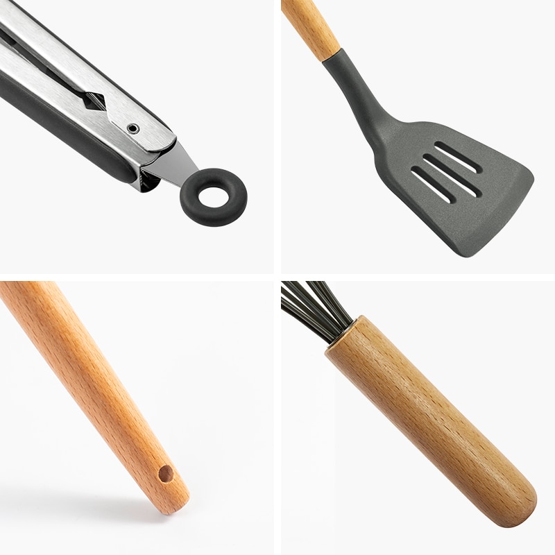 Cooking Tools Set Premium Silicone Kitchen Cooking Utensils Set With Storage Box Turner Tongs Spatula Spoon Turner 8 or 11pcs