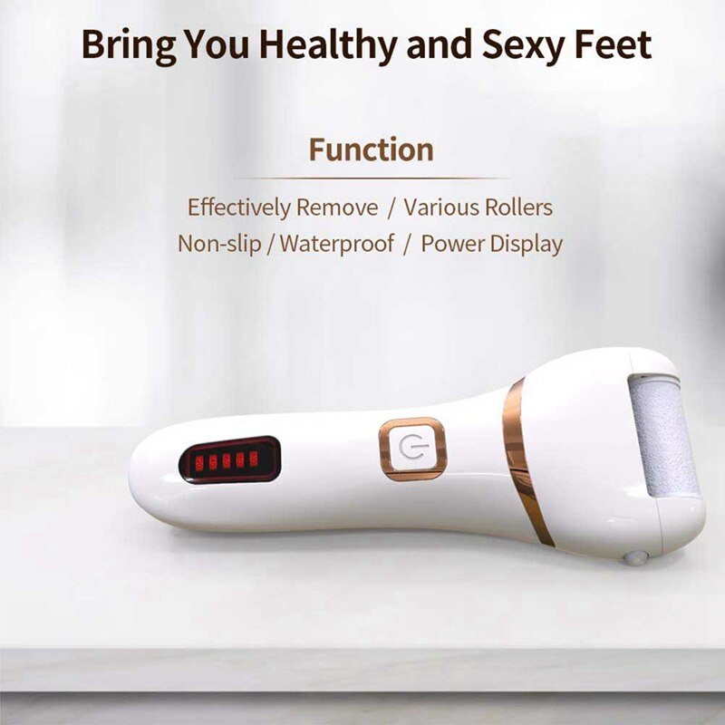 Removedor de callos eléctrico, Lima de pedicura electrónica recargable para pies, raspa de pie con impermeable IPX7
