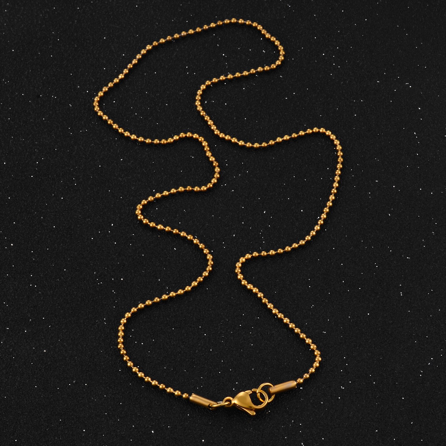 Collar de acero inoxidable para mujer, estilo, cuentas doradas, joyería Popular