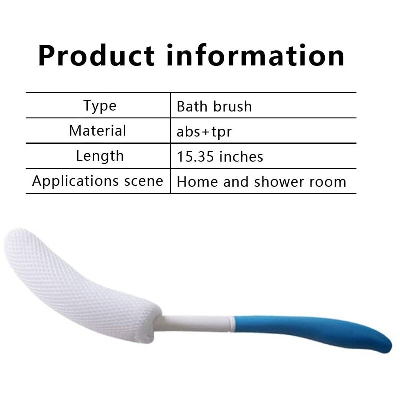 Terug Douche Borstel Bereikbare Body Borstel Met Antislip Handvat Lange Gebogen Douche Borstel Geschikt voor Ouderen Douche