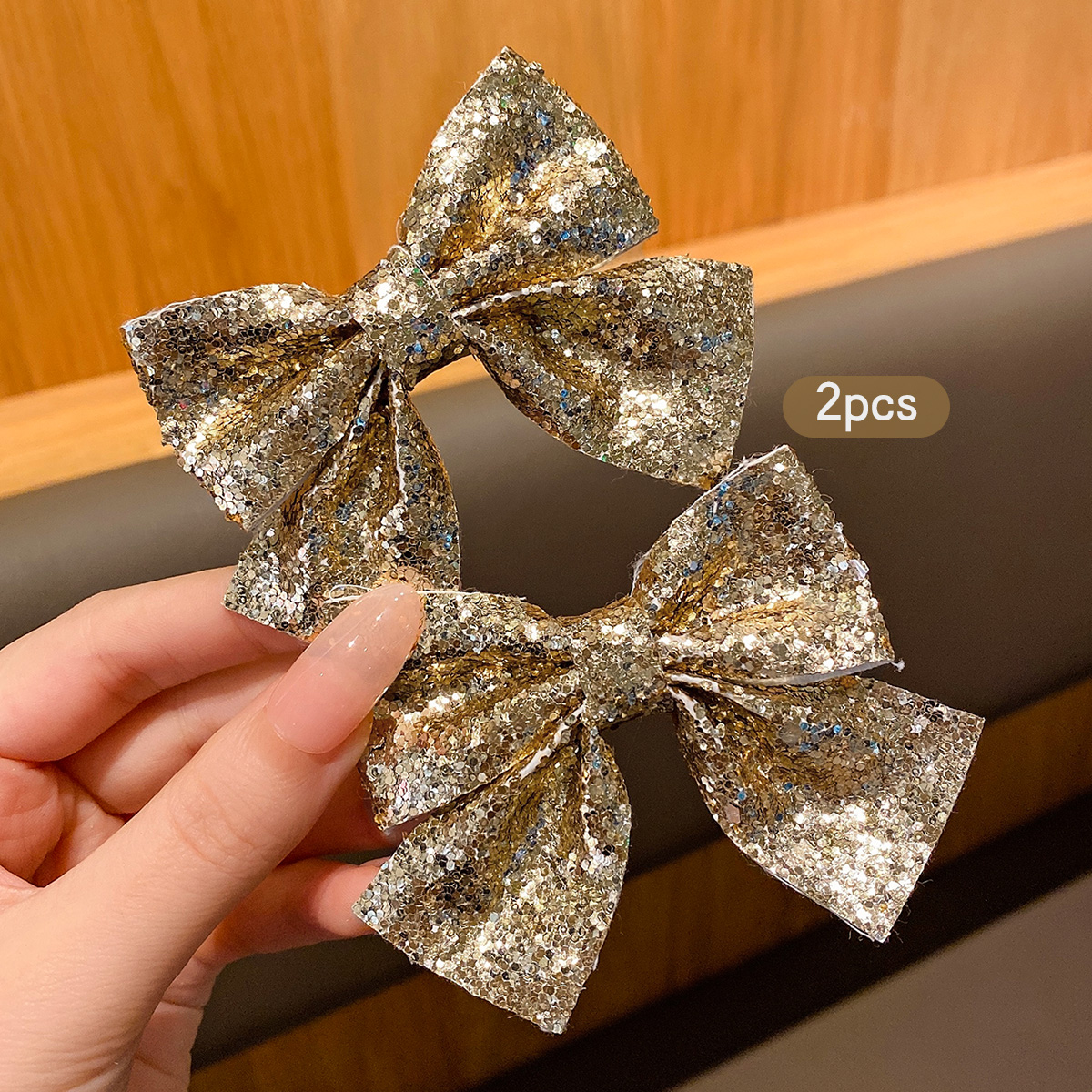 2 gouden strik haarclips, modieus, lief en schattig, geschikt voor dagelijks gebruik als haaraccessoires