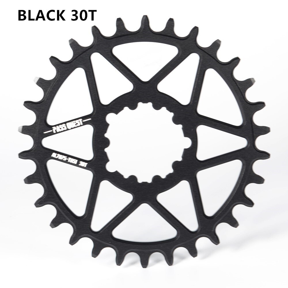 PASS QUEST SRAM gx xx1 eagle GXP round mountain bike narrow sprocket 30-44T bicycle bicycle sprocket 0mm offset crank 7075 alum: BLACK 30T