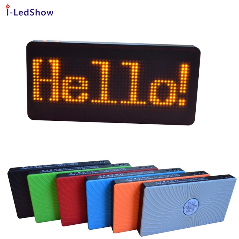 rechargeable power bank with scrolling message LED display screen led charge indicator