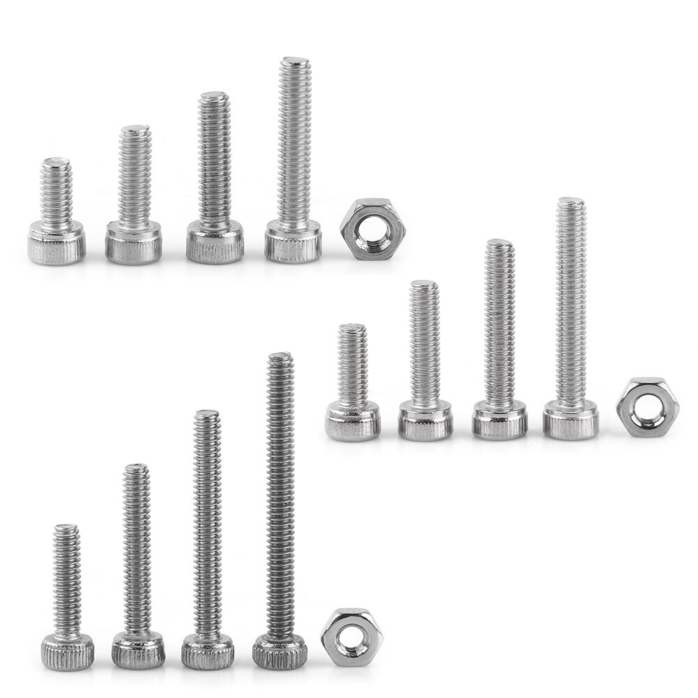 Stainless Steel SS304 Hex Socket Flange Screws Cap Head Bolts Screws and Nuts Fastener Assrotment Set 480pcs M2 M3 M4
