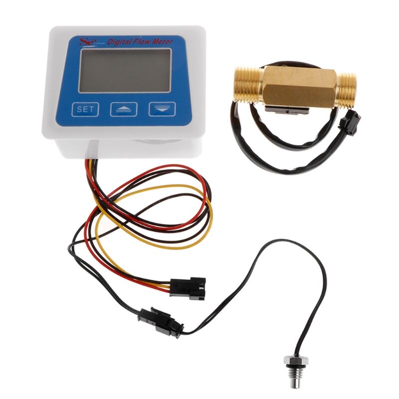 Digital flowmåler vand flowmeter temperatur tidsregistrering med  g1/2 flow sensor  g6dd