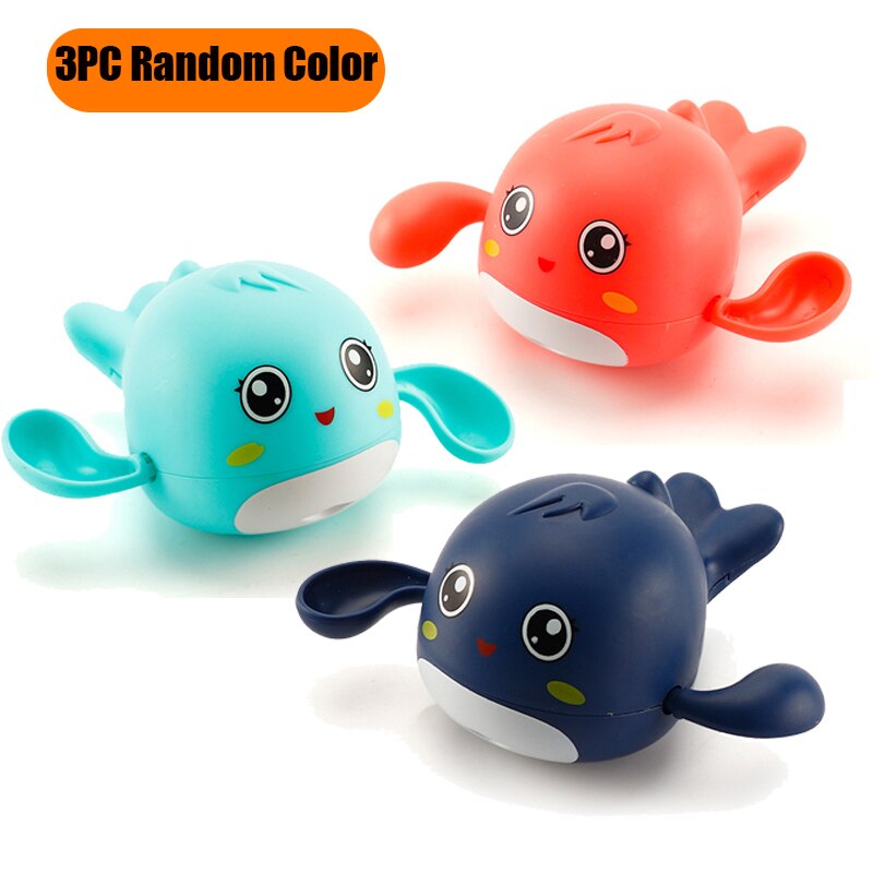 Single Cute Cartoon Animal Tortoise Classic Baby Water Toys Infant Swim Turtle Wound-up Chain Clockwork Kids baby Bath Toys: 1PC  Random Color