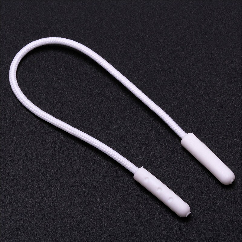 Tirette avec cordon de fermeture éclair, 50 pièces, moulage par injection, fermeture de remplacement, fermeture à glissière, veste, sac à dos, valise à vêtements: white