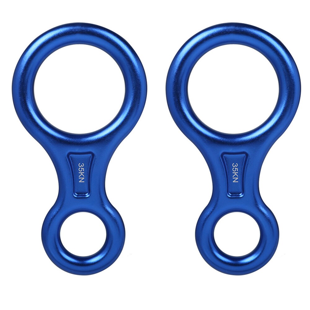 Climbing Gear Downhill Equipment 35KN Rescue Figure 8 Descender Carabiner Rigging Plate for Climbing Belaying Rappelling Device: Blue2