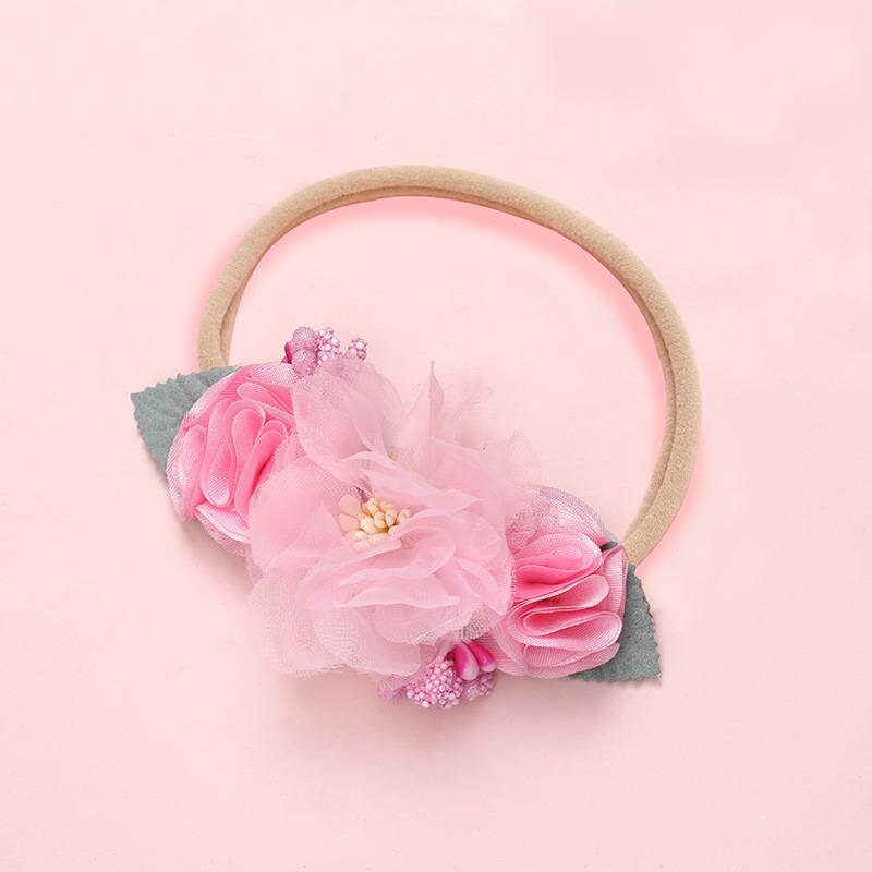 Balleenshiny Bloem Baby Hoofdbanden Super Zachte Nylon Baby Baby Haarband Baby Meisje Haar Accessoires Fotografie Props