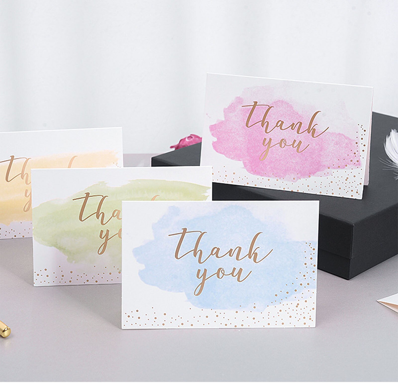 6Pcs Thank you Card Letter Greeting Cards Greeting Small Message Card Romantic Writable Card Decoration Thank You Cards