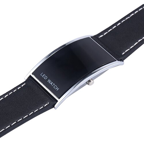 Popular Arch Bridge Style Men's Women's LED Watches Digital Date Faux Leather Strap Wrist Watches