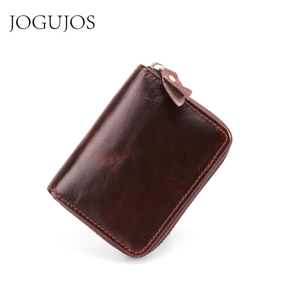 JOGUJOS Business Rindsleder Unisex Kreditkarte Halter Brieftasche Aus Echtem Leder Karte Halter Rfid Männer Frauen Karte Id Halter Geldbörse