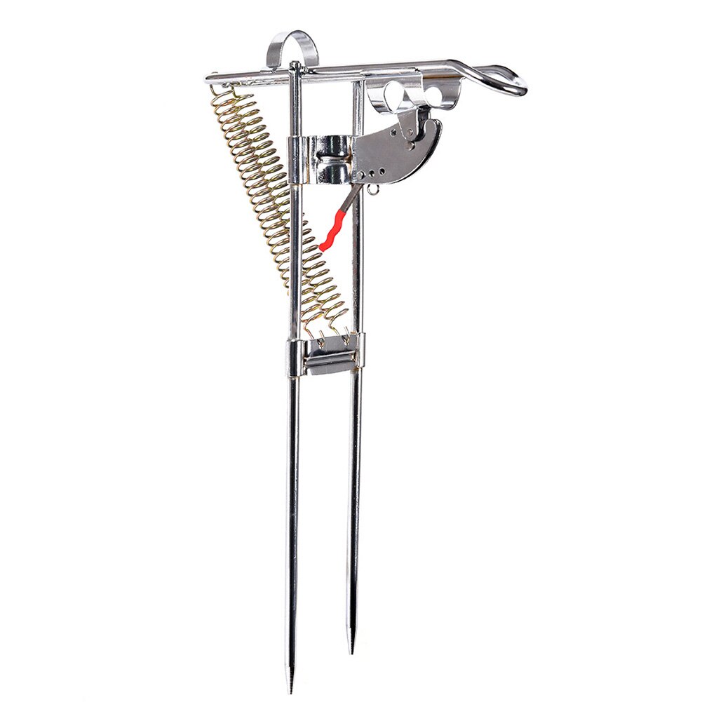 Hook Setter Tackle Pole Mount Support Dual Spring Adjustable Sensitivity Stainless Steel Fishing Rod Holder Automatic Tip-up