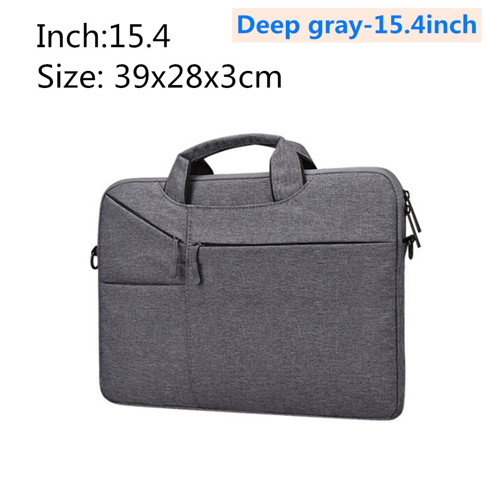 Waterproof Portable Laptop Bag Case Protective 13.3 14.1 15.4 15.6 inch Handbag Macbook Pro 15.6 for Apple liner felt briefcase: Deep gray-15.4inch