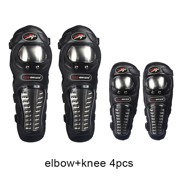 Motorcycle long knee Pad elbow guard motorbike racing Stainless steel riding protective gear Protector Protection armor: elbow knee 4pcs