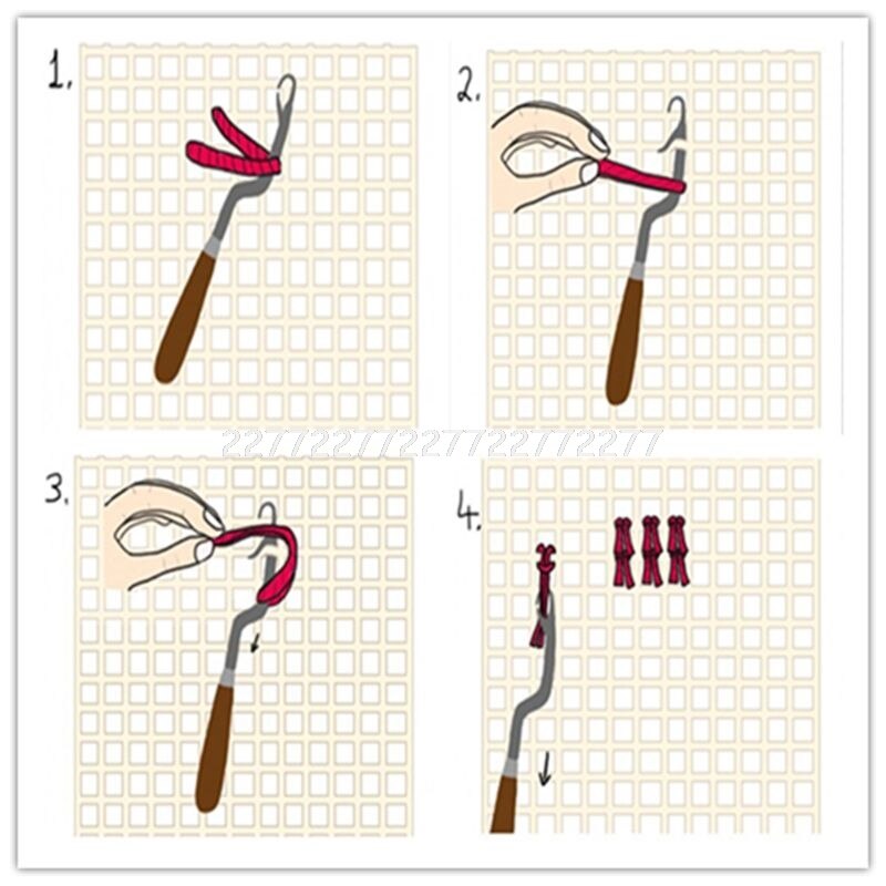 Modèle gratuit Crochetage de Tapis Maille Toile En Bois Plié Crochet Kit DE BRICOLAGE Outil Pour tapisserie Tapis De Broderie Artisanat Décor