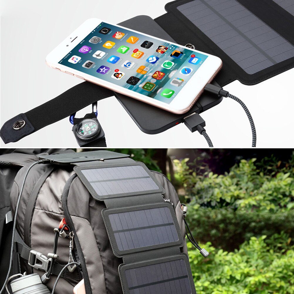 Panels Portable Mobile Phone Charger Solar Powered Board Charging Bag Folding Package Treasure