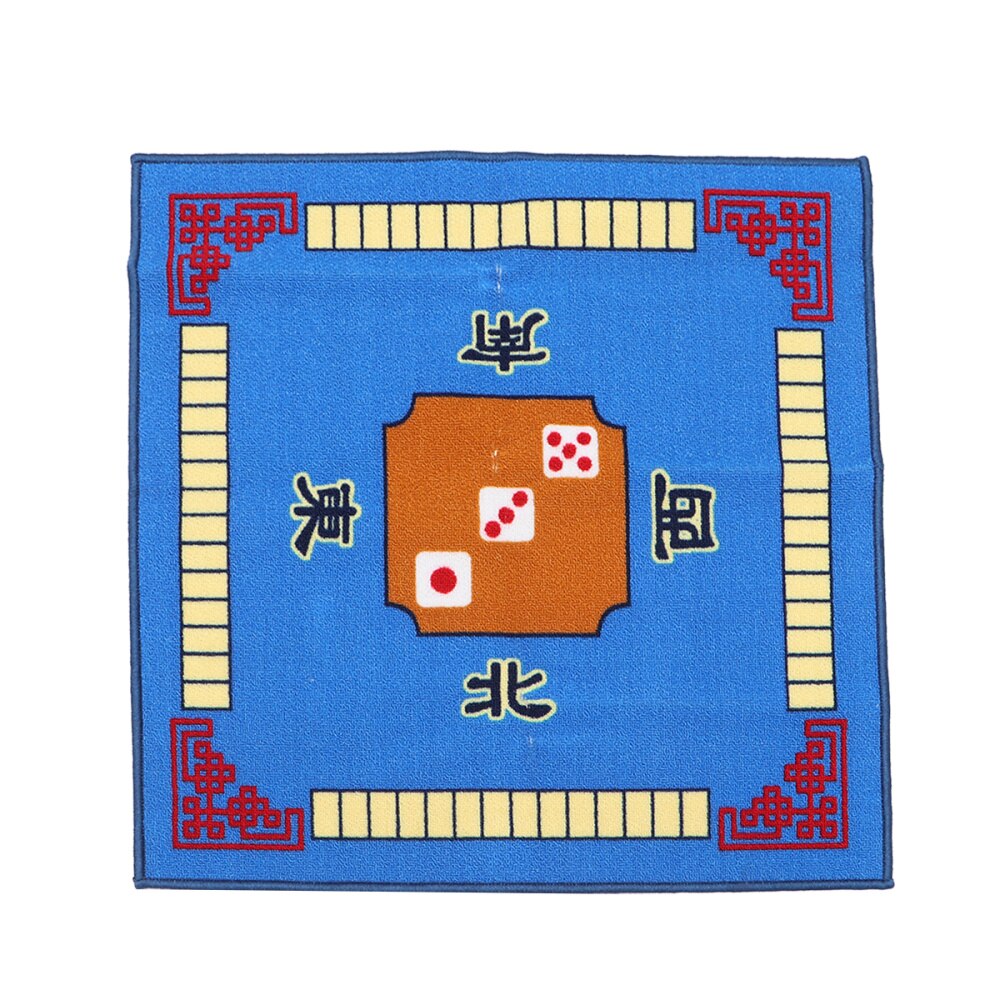 1Pc Mahjong Tafel Doek Vierkante Vorm Mahjong Mat Board Room Mahjong Pad Anti-Slip Desktop Kussen Voor Games board Games Mahjong: Blue