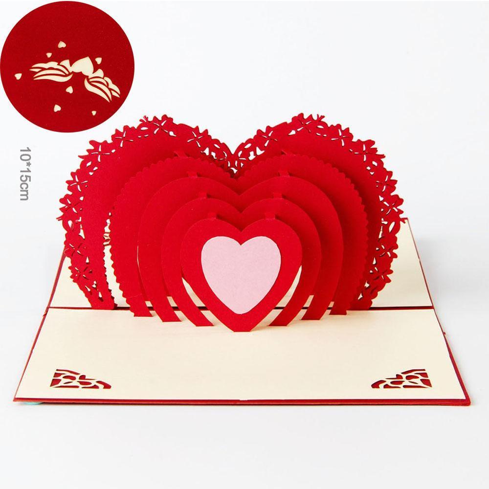 Liefde 3D Up Kaarten Valentijnsdag Postkaart Met Envelop Stickers Huwelijksuitnodiging Wenskaarten Anniversary Voor Haar: 02