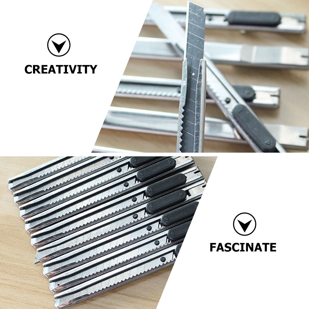 5pcs Small Retractable Utility Cutters Cardboard Cutters Safety Box Cutters