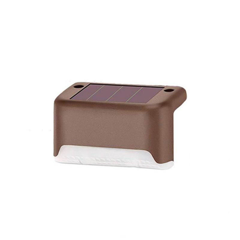 Luces Led solares de exterior de 8/4/1 Uds., luces de paso a prueba de agua, lámpara Solar de valla para Patio, escaleras, luz Solar de jardín: Brown 1PC
