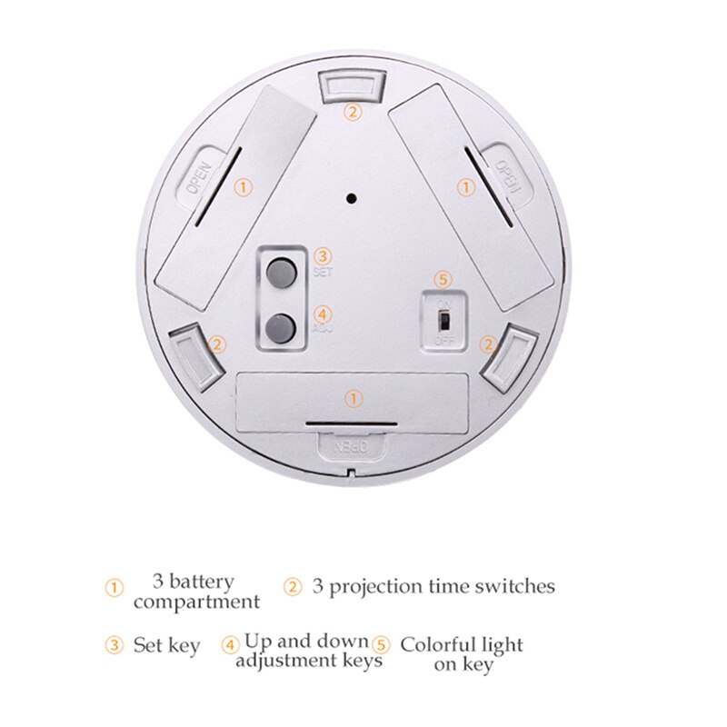 7 Colour Changes Sky Projection Alarm Clock Digital Projection Large Number Clock Snooze For Bedroom Office