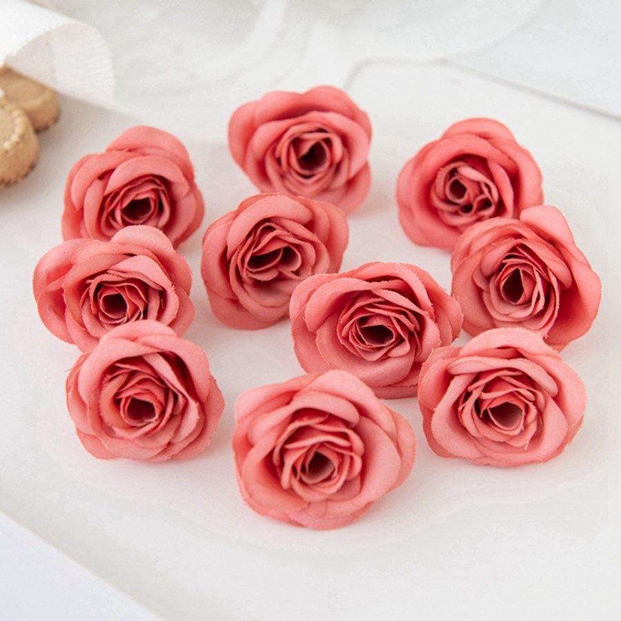 10 Stuks Zijde Kunstbloemen Rozen Hoofden Kerst Tuin Bogen Winkelcentrum Bruiloft Boeket Decoratie Diy Bloem Vaas Accessoire: Chocolade