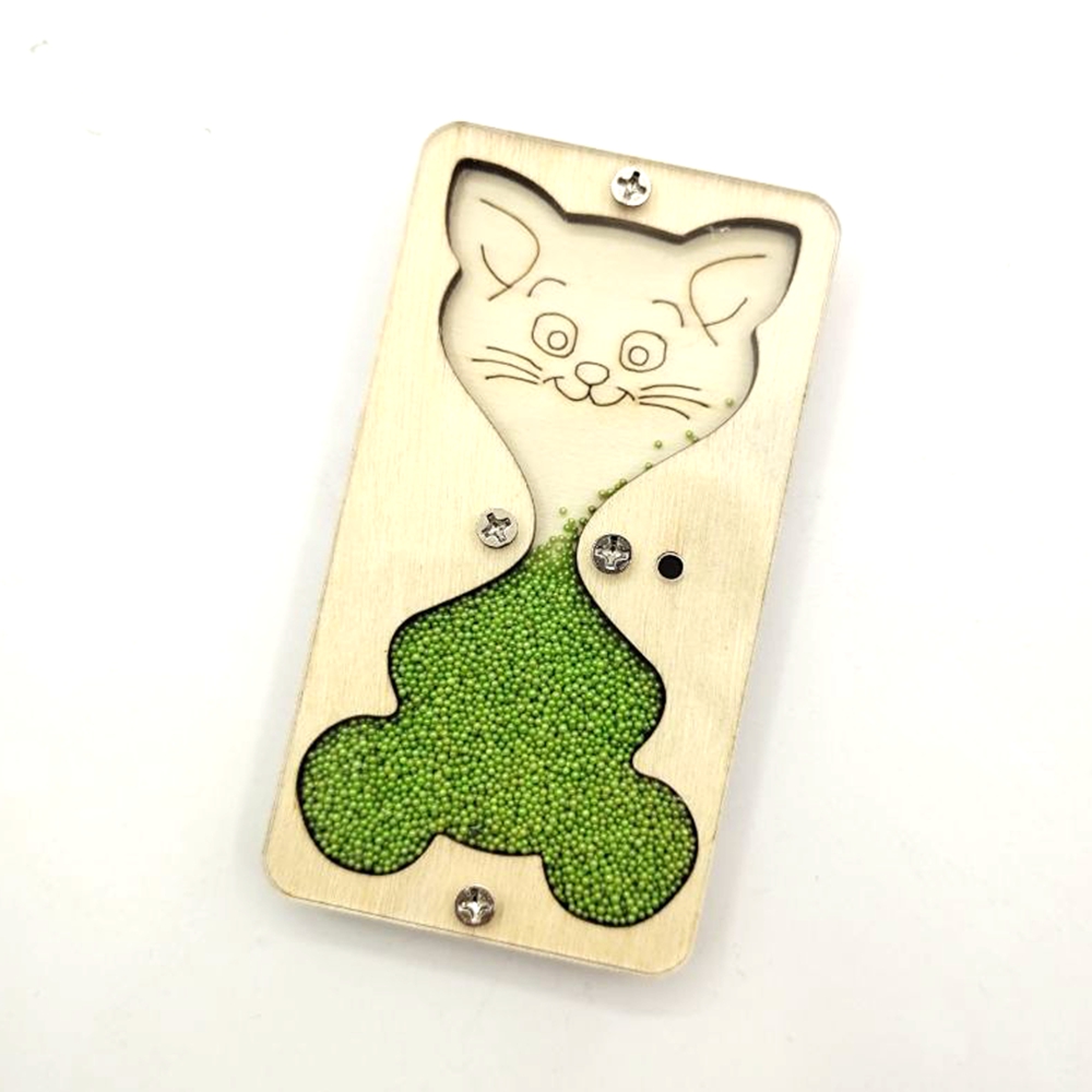 Sablier en bois pour bébé, souris et chat, accessoires Montessori, pièces d'éléments, horloge de sable pour l'éducation des enfants, bricolage, planche occupée: vert clair