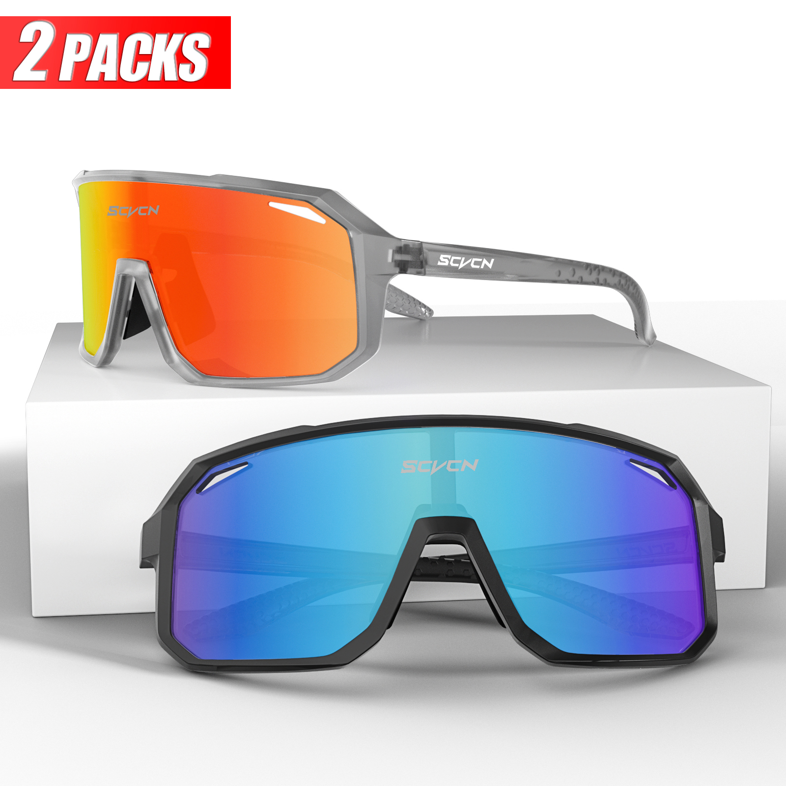 SCVCN Sport Männer UV400 Sonnenbrille Radfahren Gläser Runing Cycl Camp Bike Brillen MTB Outdoor Brille Fahrrad Frauen Jagd