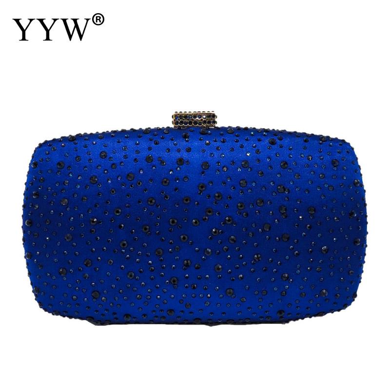 Geel Portemonnee Vol Strass Vrouwen Clutch Portemonnees Pochette Femme Green Party Clutch Suede Rose Purse Bruiloft Prom Bag Sac: blue