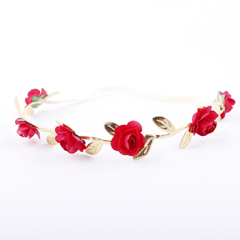 Pudcoco Kinder Baby Mädchen Rose Crown Headwear Stirnband Kleinkind Hochzeit Party Haar Band Haar Zubehör: Rot