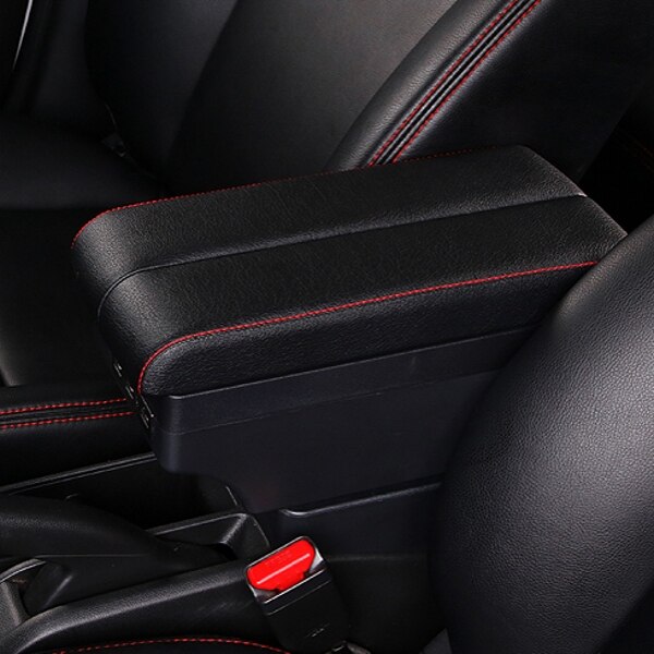 Voor Hyundai I30 Armsteun Doos Centrale Winkel Inhoud Opslag Armsteun Doos Met Usb: A-Black red line