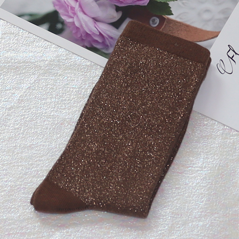 Calcetines de filigrana de para mujer, medias con purpurina, estilo coreano, color caramelo, primavera y otoño, Sexy, 3 pares: Gris