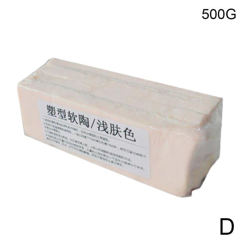 Arcilla polimérica de cerámica blanda para modelar, arcilla polimérica hecha a mano de , 500g, color negro, gris y blanco: light skin tone