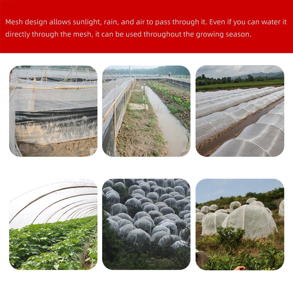 Gran red de protección de plantas de cultivo de jardín red para invernadero red para aves plagas de insectos cuidado de animales vegetales grandes redes de malla 2.5x10m