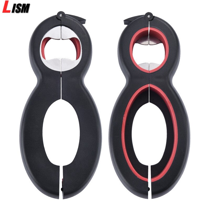 6 In 1 Flesopener Multi Functie Twist Blikopeners Roestvrijstalen Pot Grijper Kan Wijn Bier Deksel Twist Off jar Opener Claw